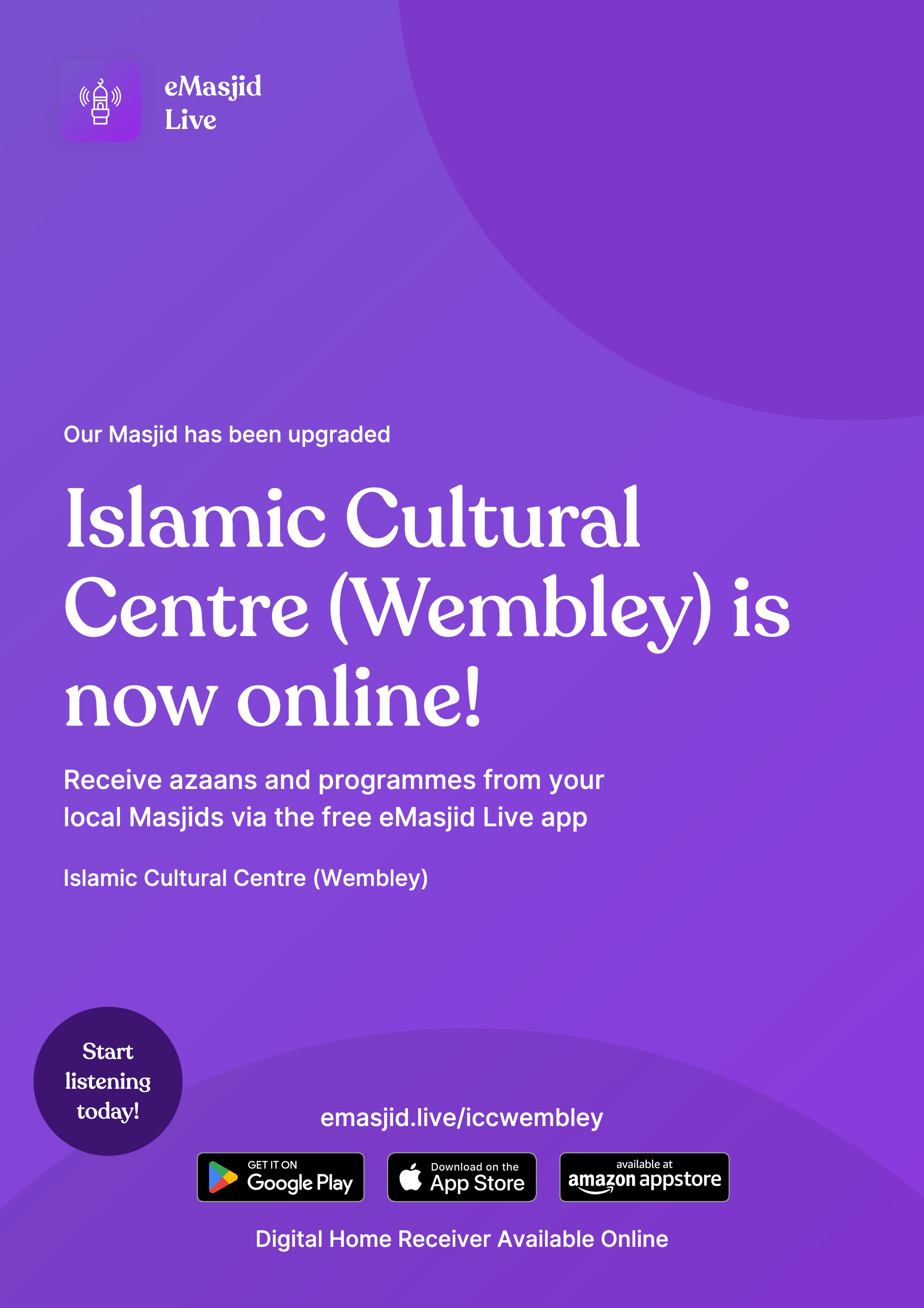 eMasjid Live Announcement
